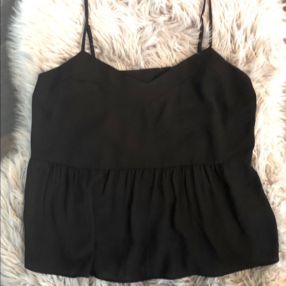 Love on Tap Black Strap Crop Top Cami Sz M